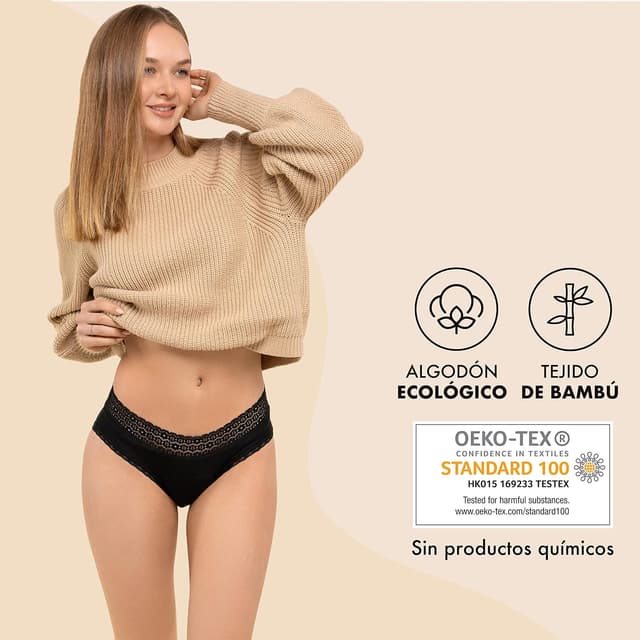 Detalle 2 de ZENAPHYR Bragas Menstruales Algodón Orgánico 4 Capas