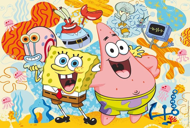 Detalle 2 de Schmidt Spiele 56546-Puzzle Infantil Bob Esponja y Amigos 🧩