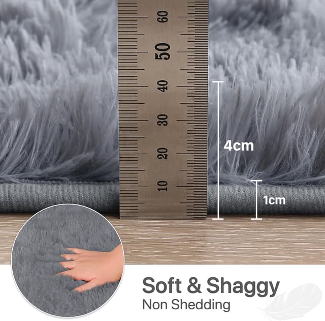 Thumbnail 1 de BEIMO Tapis Shaggy 100cm Rond, doux et moelleux 🛋