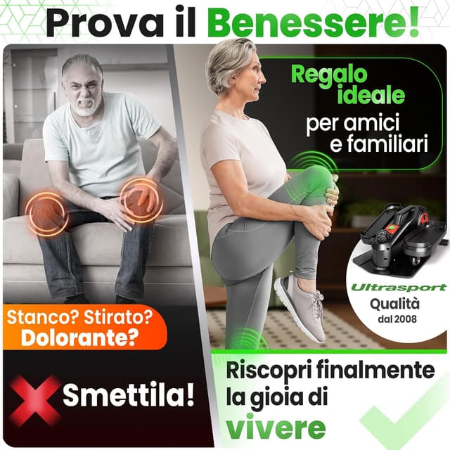 Detalle de Ultrasport Mini Stepper Fitness per la casa: stepper compatto con display LCD