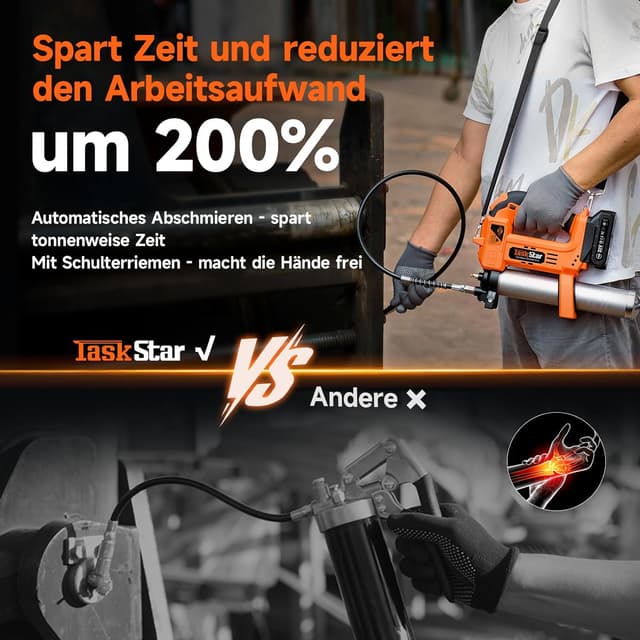 Detalle 2 de TaskStar TaskStar 10000 PSI Akku-Fettpresse