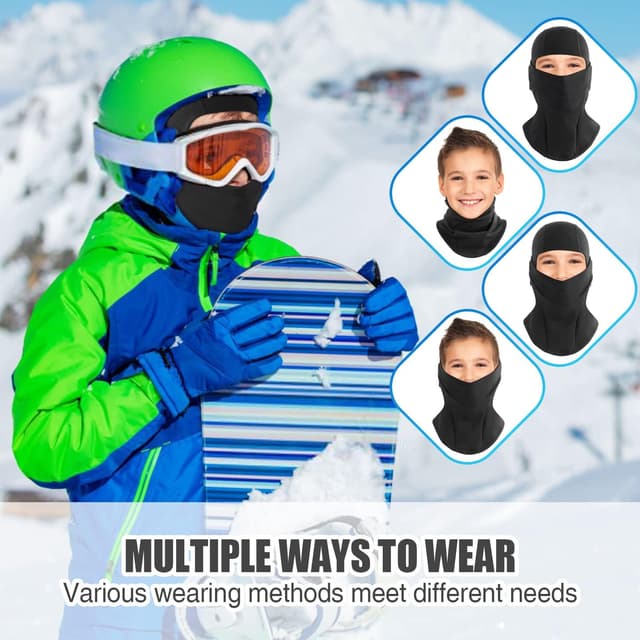 Thumbnail 4 de HEGCOIIE Kinder Sturmhaube Winter Thermo Balaclava Skimaske ⌚ ⓘ