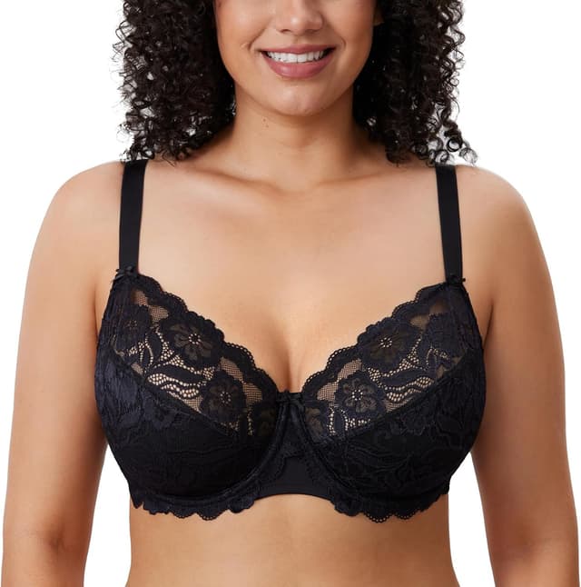 Detalle de DELIMIRA soutien-gorge grande taille à armatures en dentelle, non rembourré