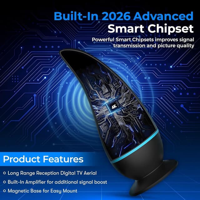 Thumbnail 2 de 2026 Indoor TV Aerial 18ft cable, amplified