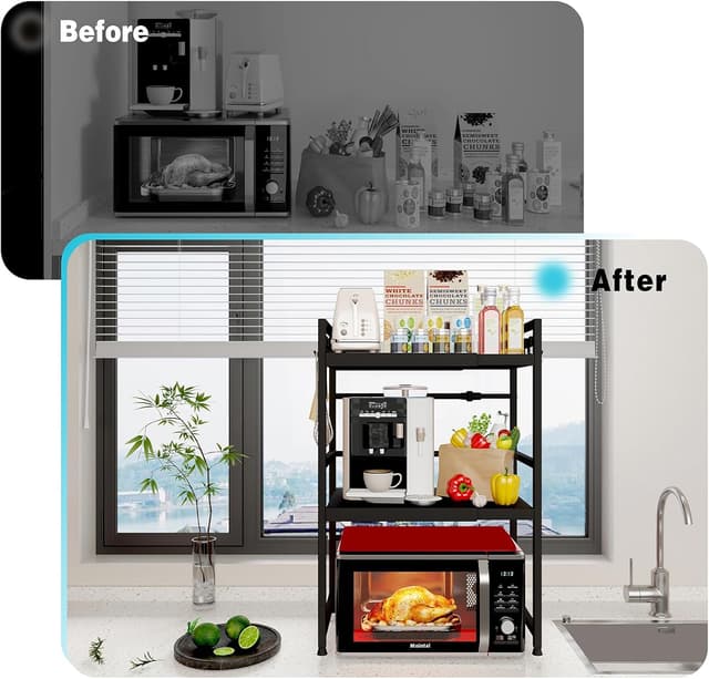 Detalle 2 de Mointal Mikrowellenregal 3-stufig, 50 kg