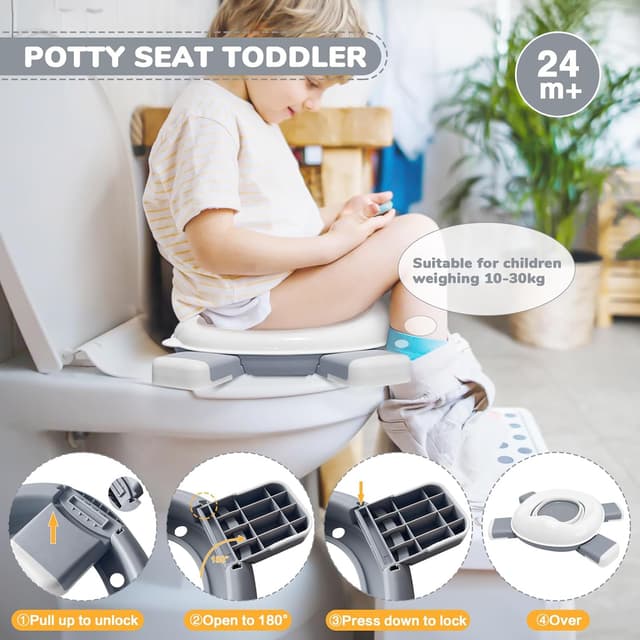 Detalle de DEANIC 2-in-1 Travel Potty for Toddlers, 60 liners ๐ฝ