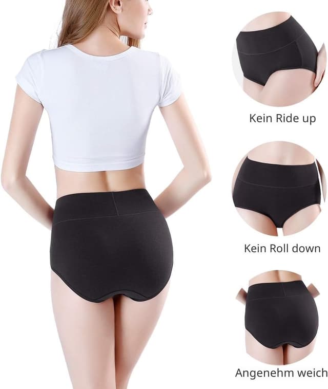 Detalle 1 de wirarpa 4er-Set Damen Slips mit hoher Taille aus Baumwolle (hoher Taillenslip)