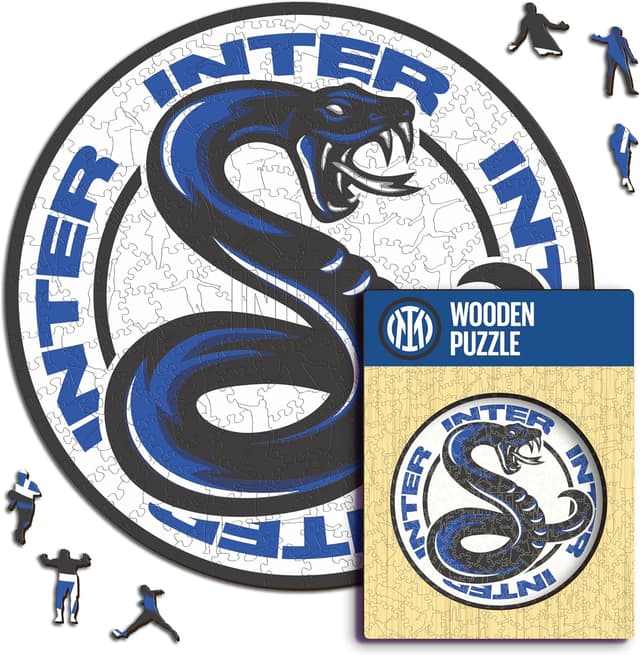 Detalle de Puzzle di legno Inter Snake Iconic Puzzles, licenza ufficiale, 150 pezzi taglia S