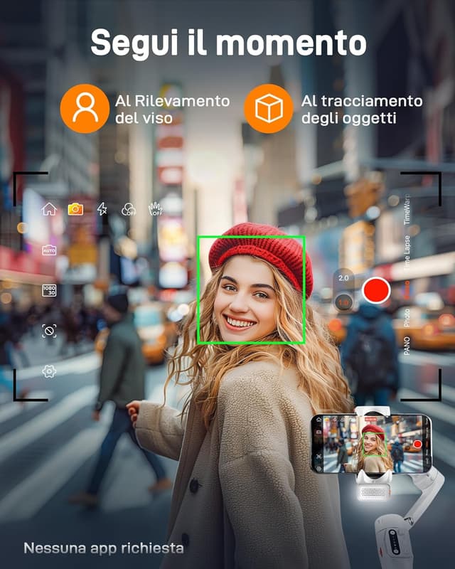 Detalle de hohem iSteady V3 Stabilizzatore Smartphone cardanico a 3 assi con tracker AI magnetico e controller rimovibile