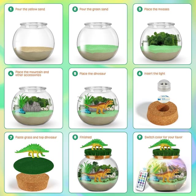 Thumbnail 6 de Dinosaurier-Terrarium-Set 13 Farben 🌙