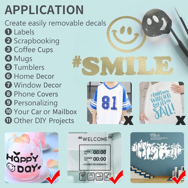 Detalle 2 de Matte Metallic Permanent Vinyl Roll for Cricut (12" x 5ft) in Champagne Gold