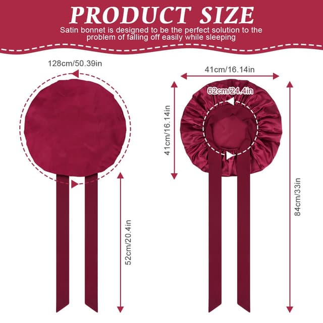 Thumbnail 1 de ACWOO Seidenhaube Schlafmütze 2er-Set 🎀