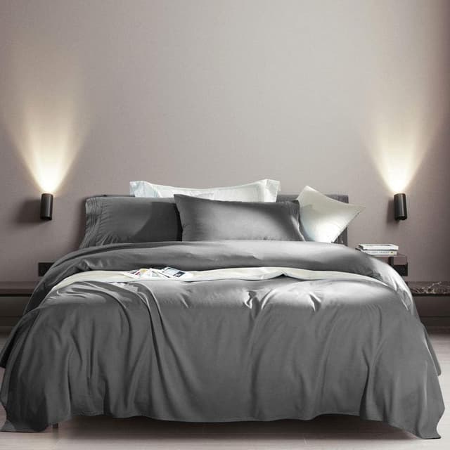 Detalle 2 de SONORO KATE King Bed Sheet Set (Dark Grey) — Ultra-Soft Microfiber, 6-Piece with 18–24 Inch Deep Pockets