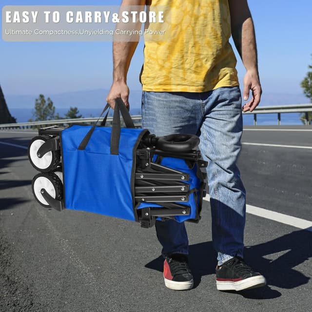 Detalle de HOFTME folding trolley wagon 100L capacity