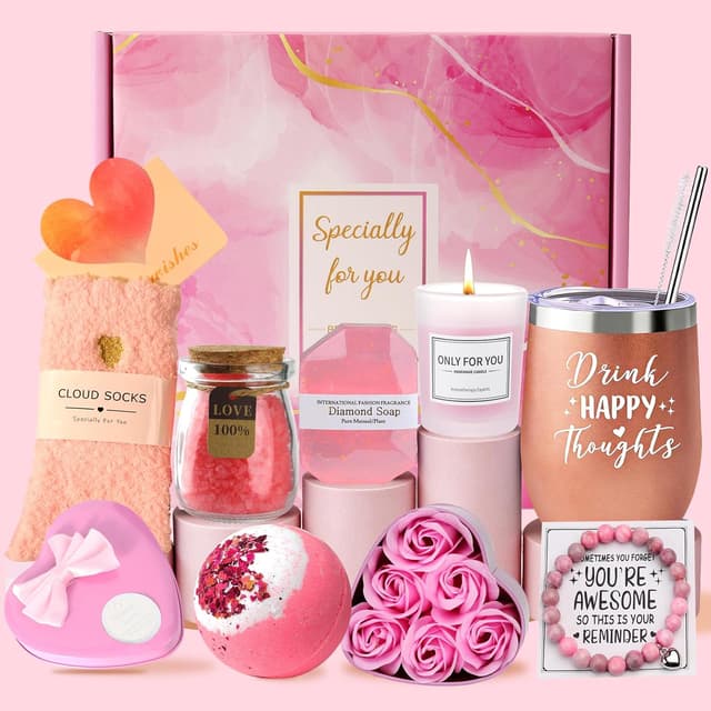 Detalle de Geschenke für Frauen: 10-teiliges Bath-Set zum Geburtstag (18., 40., 50. und 70.) für beste Freundin, Mutter, Schwester & mehr