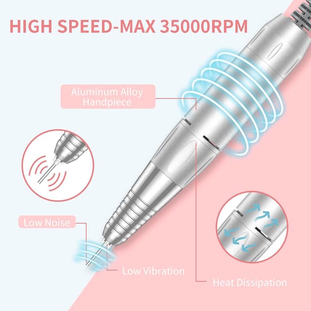 Detalle 2 de MOCOWIND Portable Nail Drill 35000 RPM ๐