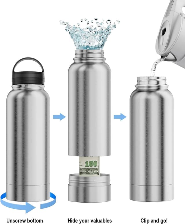 Detalle de Bottiglia d’acqua Sicura con scomparto nascosto e acciaio inox 1,18L