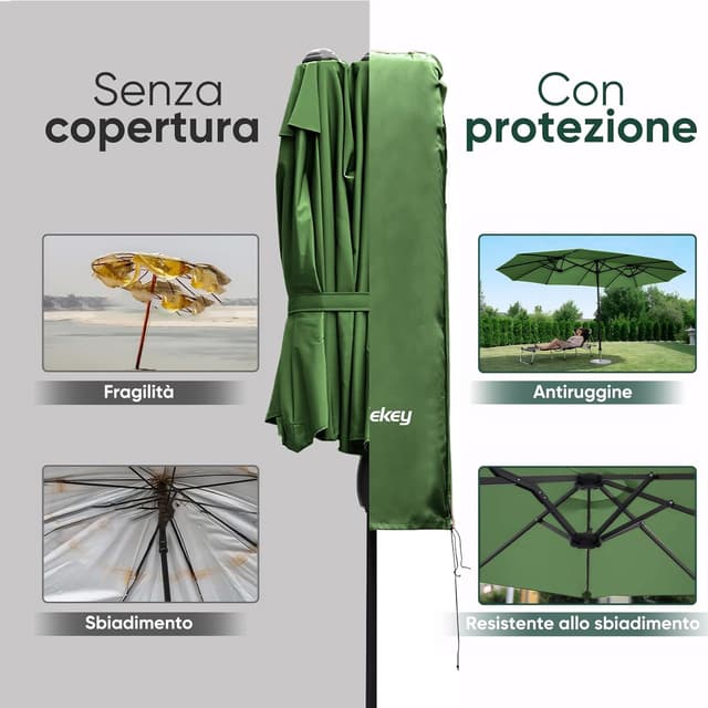 Detalle de Sekey custodia per doppio ombrello XXL 165×50/62 cm in poliestere