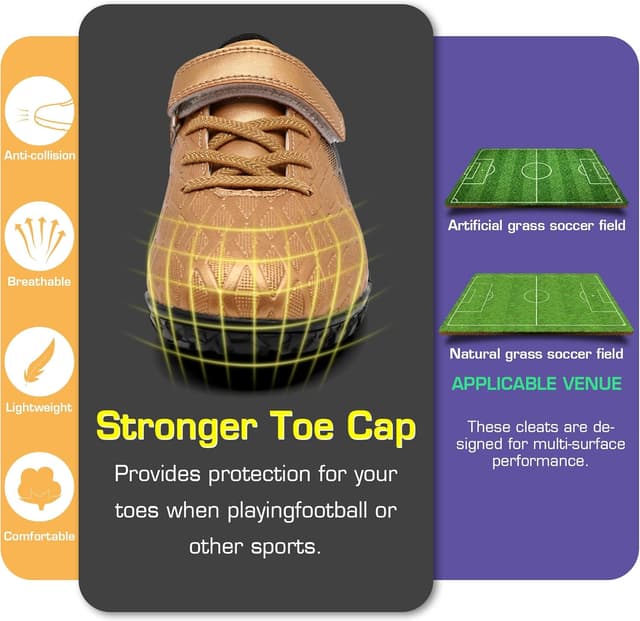 Detalle 1 de PiDaGlobal Kinder Fußballschuhe für Kunstrasen