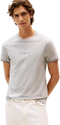 Imagen de Tommy Hilfiger Camiseta Logo XL gris 100% algodón en OfertitasTOP