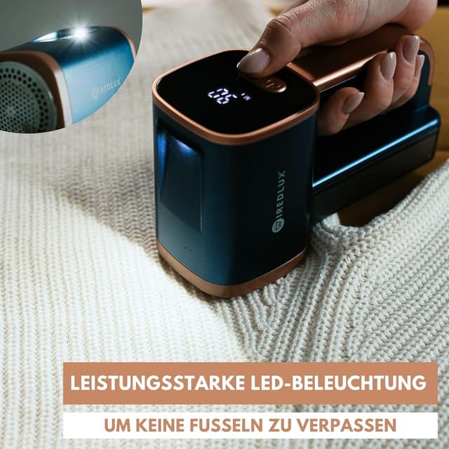 Detalle de WiredLux elektrischer Fusselrasierer (USB-wiederaufladbar) mit LED-Licht und 3 Geschwindigkeiten