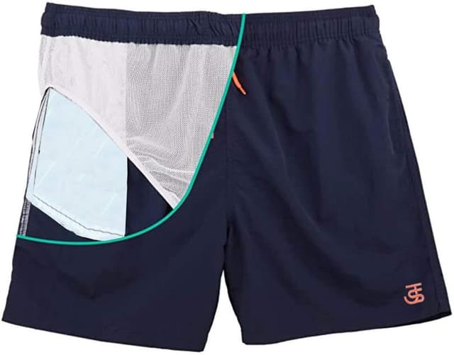 Detalle 2 de JustSun men’s waterproof quick-dry swim shorts with mesh lining and secure pockets