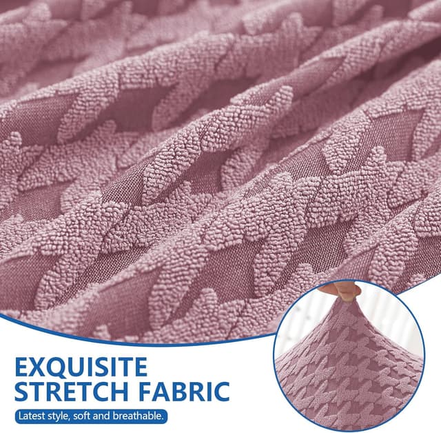 Detalle de YSTELLAA Copridivano 2 posti con braccioli rosa, elasticizzato universale antiscivolo e lavabile