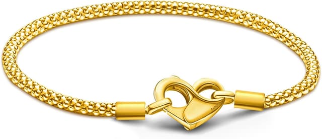 Detalle de APUUESN Moments-Charms-Armband aus Sterling Silber mit Logogravur (ca. 17–21 cm) und Infinity-/Herz-Verschluss