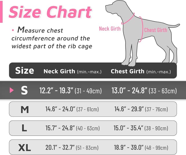 Detalle de Eagloo Dog Harness Small Dog (Pink, Size S) – Adjustable soft padded vest with front no-pull clip and reflective strips