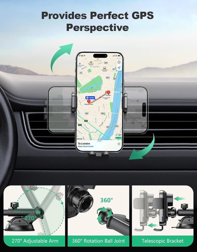 Thumbnail 4 de Glangeh 15W Wireless Car Charger for iPhone