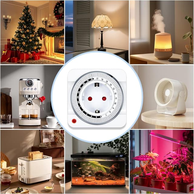 Thumbnail 6 de Mechanische Zeitschaltuhr Steckdose (2er-Set) mit 24-Stunden-Programm, 96 Segmenten à 15 Minuten