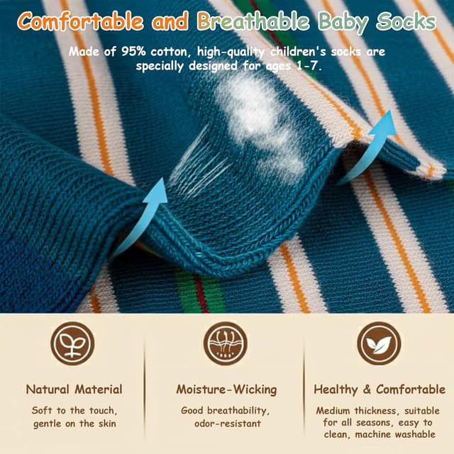 Detalle 1 de Calzini bambino cotone ZYUPHY 10 paia