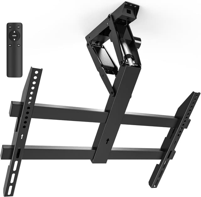 Detalle de Xyndyx elektrische TV-Deckenhalterung mit Fernbedienung für 23–55 Zoll, 0°–80° neig-/absenkbar bis max. VESA 400×400 mm (schwarz)