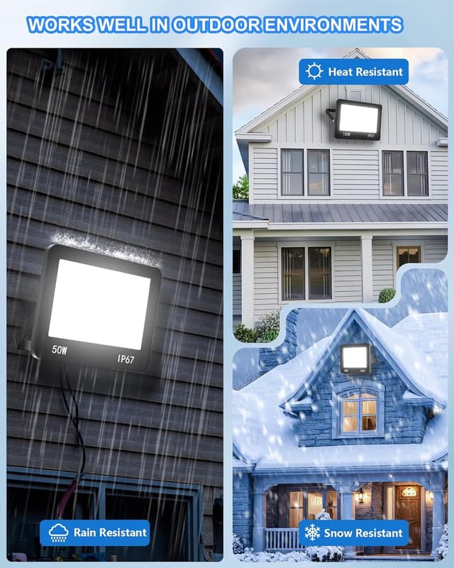 Detalle de HAPYLUMI Projecteur LED extérieur 50 W (2 x) 5000 lm, 6500 K, IP67