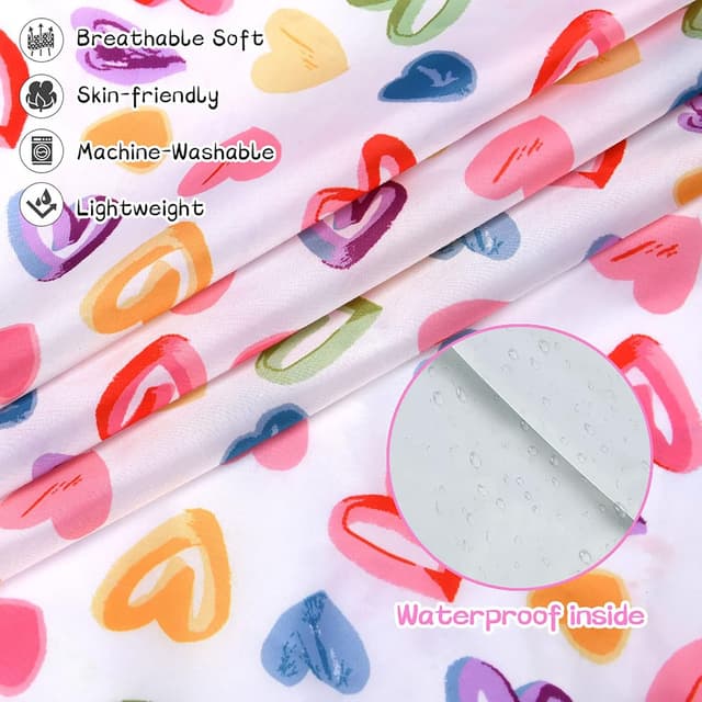 Detalle 1 de Vicloon Lätzchen mit Ärmeln für den Hochstuhl – wasserdichtes Baby-Ärmellätzchen mit Herz-Motiv