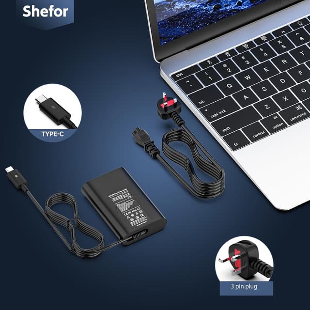 Detalle de 65W USB-C Laptop Charger (USB-C PD) for Dell Latitude, XPS & Chromebook