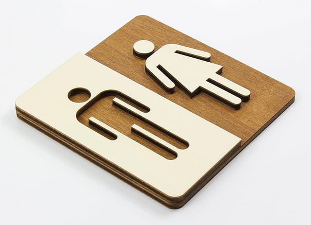 Thumbnail 4 de WC Schild Holz Toilettenschild 14x14 cm