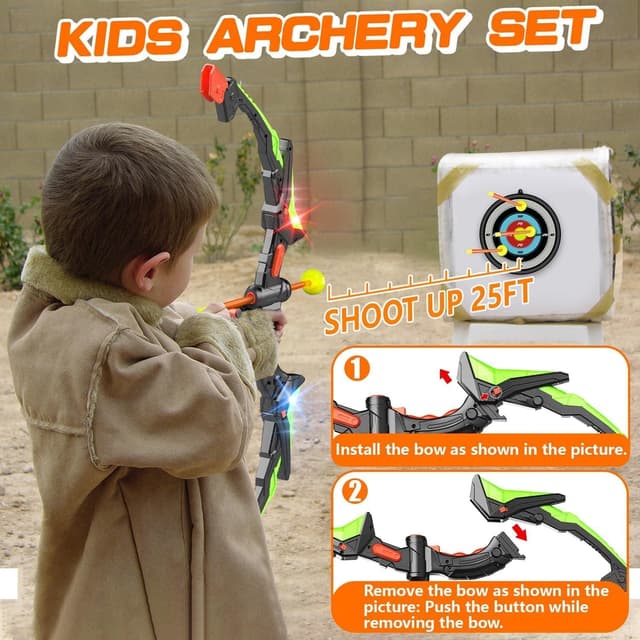 Detalle 2 de Kids LED light up archery set with 10 arrows