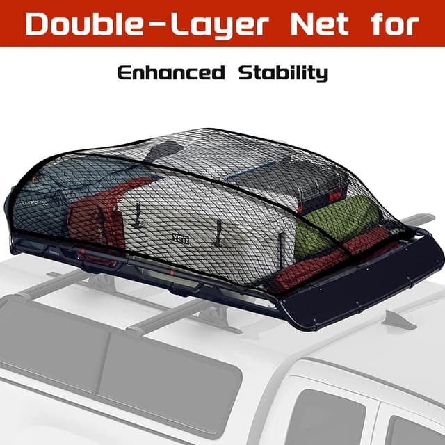 Detalle 2 de Dayacoco Highly Elastic Cargo Net for Pickup Truck Beds (122x122cm to 213x213cm) with 8 Rustproof Buckles
