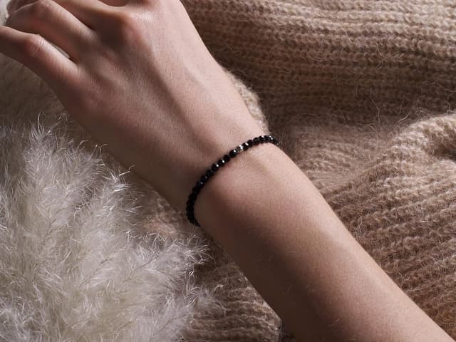 Detalle de BERGERLIN Echtes Naturstein Perlenarmband mit 925-Silberperle (Onyx geprüft in Deutschland) für Damen und Herren