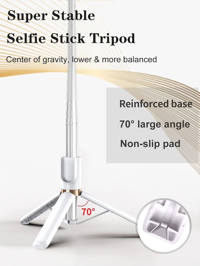 Detalle 2 de Selfie Stick Tripod with Wireless Remote, 46 in Cell Phone Tripod Stick with LED Fill Light