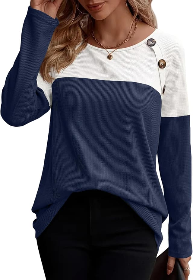 Detalle de Zeagoo t-shirt manches longues col rond