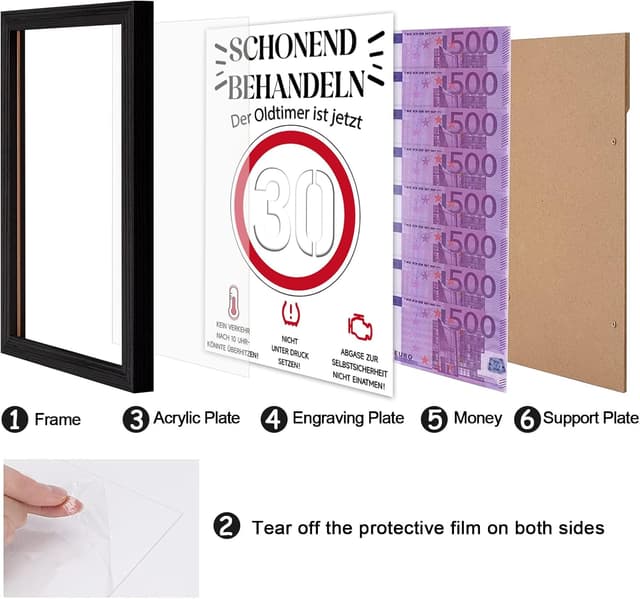 Thumbnail 1 de 30. Geburtstag Geldgeschenk HSDSH 30