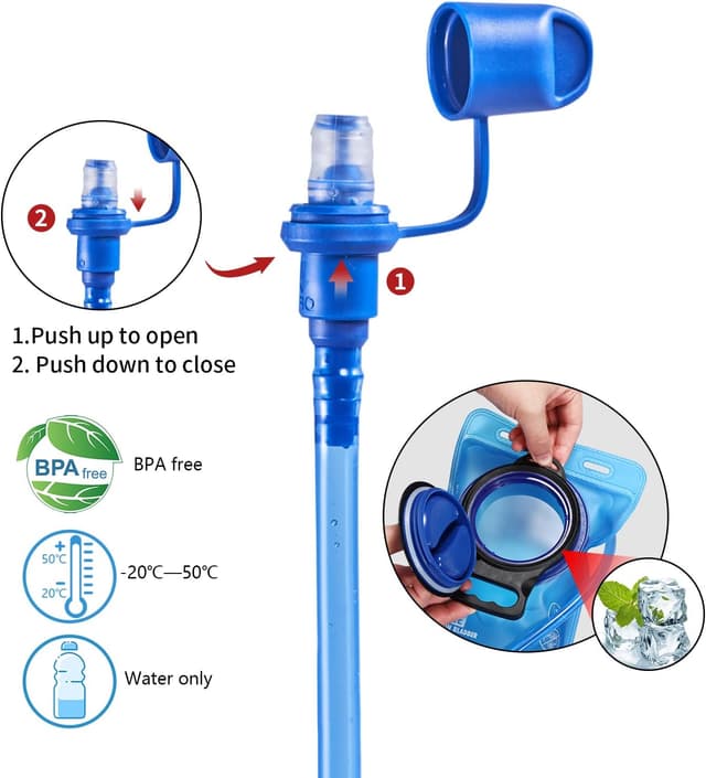 Detalle de TTIAISHLE 2L Hydration Pack Backpack with BPA-Free Water Bladder for Cycling, Running & Hiking