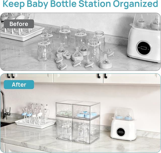 Thumbnail 5 de Vtopmart Stackable Storage Drawers 5 Clear Bins