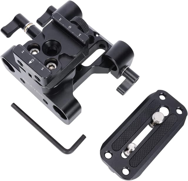 Detalle 2 de NICEYRIG Baseplate with Arca Lifting 29mm Head Baseplate (15mm Rod Rail Clamp) for Camera 548