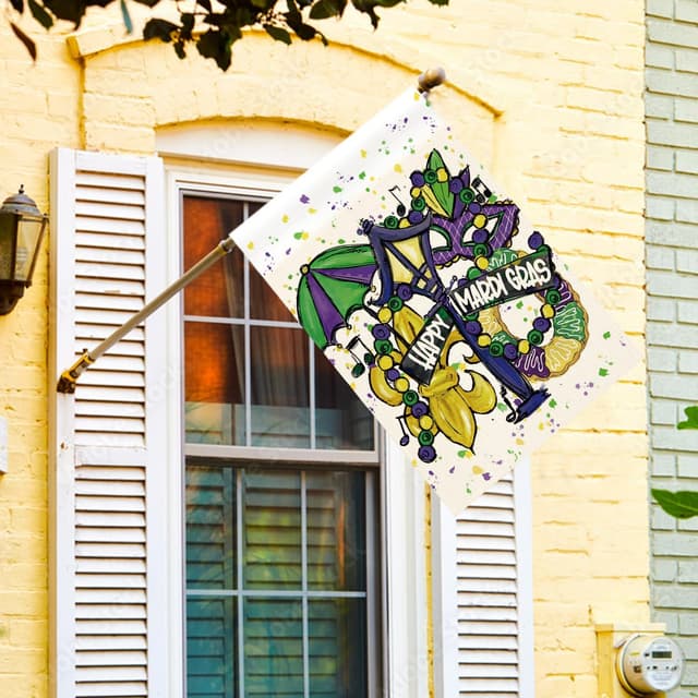 Thumbnail 1 de AVOIN Happy Mardi Gras Garden Flag 12x18 in. 🎉