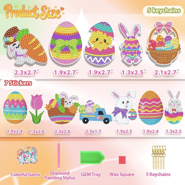 Detalle 2 de Kids diamond art kits for Easter