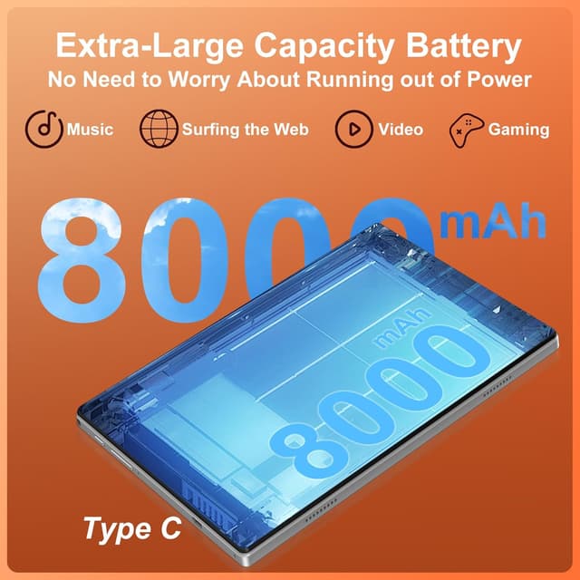 Detalle de JUSYEA Tablet 10 inch Android 15 30GB RAM