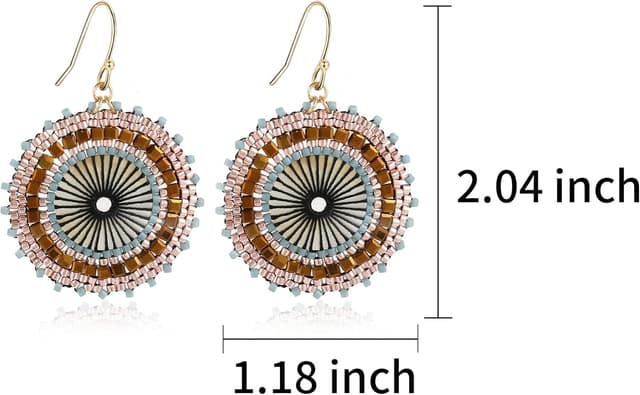 Detalle de Bunte Perlenohrringe für Frauen aus Böhmen – handgewebte Creolen & baumelnde Ohrringe für Sommer und Strand